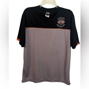 Harley Davidson Color Block Performance Shirt Large Black Gray